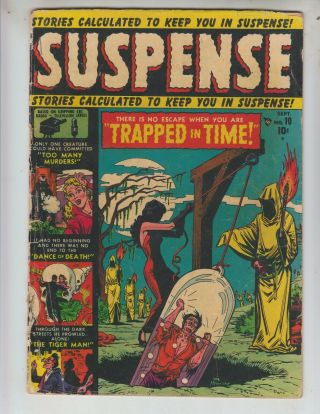 Suspense 10 Fair (1.  0) 9/51 " Trapped In Time " Atlas Comics
