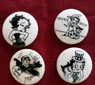 Vintage Iot Of 4 _1980 King Features Syndicate Inc.  Lisa Frank Betty Boop Pins