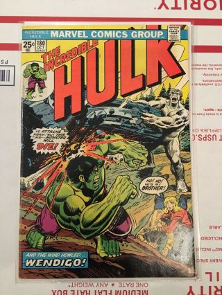 The Incredible Hulk 180 First Wolverine Appearance Marvel 1974 Cameo With Vs