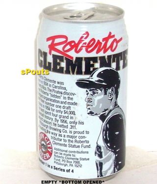 Roberto Clemente Pittsburgh Pirates Baseball Hero - Star Beer Can Iron Sport