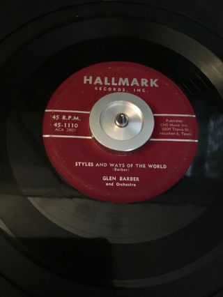 Glen Barber - Styles And Ways Of The World Hallmark Rockabilly 45 Rare