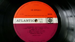 LED ZEPPELIN II 2 1969 UK ATLANTIC PLUM / ORANGE LABEL VINYL LP 3