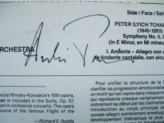 Tchaikovsky: Symphony No.  5.  Royal Philharmonic Orchestra.  Signed by André Previn 4