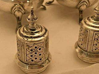 ANTIQUE STERLING SILVER FRANK WHITING & CO SALT & PEPPER SHAKERS GEORGE II 808 3