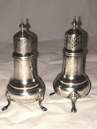 ANTIQUE STERLING SILVER FRANK WHITING & CO SALT & PEPPER SHAKERS GEORGE II 808 4