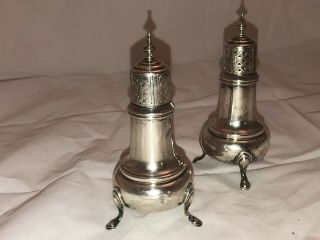 ANTIQUE STERLING SILVER FRANK WHITING & CO SALT & PEPPER SHAKERS GEORGE II 808 5