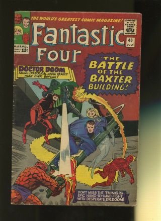 Fantastic Four 40 Gd/vg 3.  0 1 Book Marvel Doctor Doom Daredevil 1965
