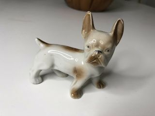 Vintage Rare French Bulldog Ceramic Porcelain Figurine.  Made In Japan
