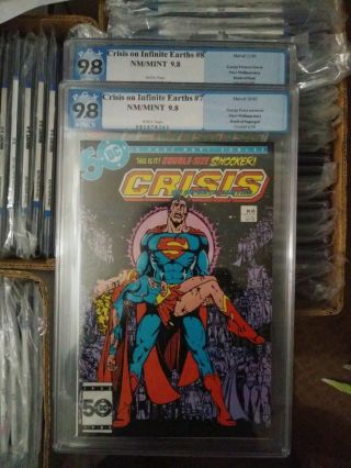 Crisis On Infinite Earths 7&8 Pgx Not Cgc 9.  8 " Death " Of Flash & Supergirl