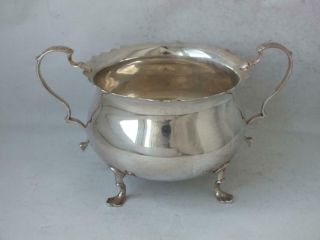 Antique Solid Sterling Silver Sugar Bowl 1905/ Dia 8.  5 Cm/ 133 G