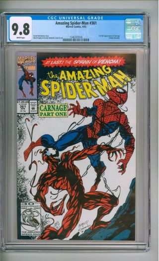 The Spider - Man 361 Cgc 9.  8 White Pages 1st Carnage