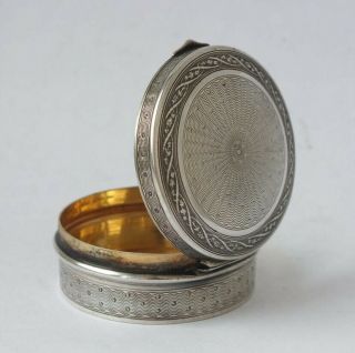 Smart Antique French Solid Silver Pill Box C.  900/ Dia 3.  7 Cm