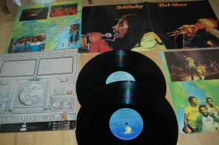 Bob Marley " Babylon By Bus " 2 Lp Vinyl Record 1978 Poster Die Cut Reggae Roots