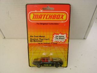 1983 Matchbox Superfast 35 Black Pontiac Trans Am Firebird T Roof On Card