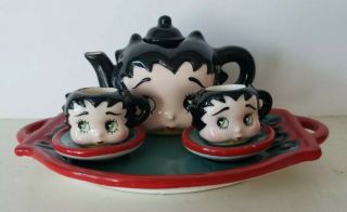 Betty Boop Ceramic Miniature Tea Set By Pelzman Designs & Vandor 1995 Vgc