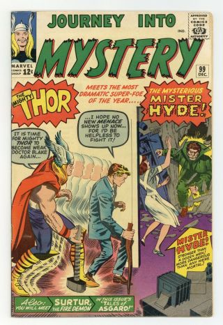 Thor (1st Series Journey Into Mystery) 99 1963 Gd/vg 3.  0
