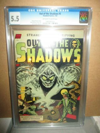 Out Of The Shadows 5 (1) Cgc 5.  5 Ow/w Key Pre - Code Horror Comic Toth Tuska