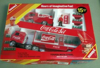 Coca - Cola Set Buddy L - 15 piece set,  trucks play figure beverage cases simulated 2