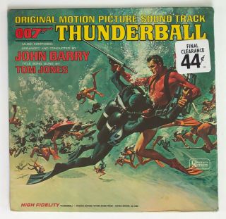 1965 Soundtrack Lp / Thunderball / John Barry / Tom Jones / Ua 4132