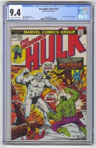 Incredible Hulk 162 Cgc 9.  4 Marvel Comic Key Trimpe Art 1st Wendigo