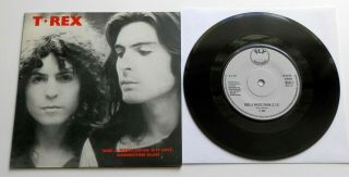 T.  Rex - Ride A White Swan Uk 1970 1st Press White Printed Label Fly 7 " P/s