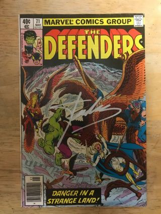 Stan Lee Autographed Defenders 71 Vg Signed Cover
