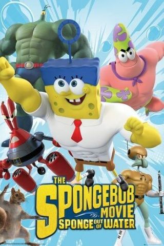 Spongebob Squarepants Sponge Out Of Water Cast 24x36 Movie Poster