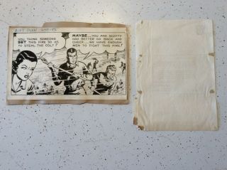 Mark Trail Daily Comic Strip signed by Ed Dodd 1956 2 comics w/ letter 6