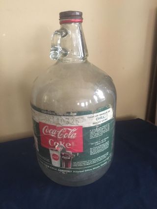 Vintage Coca Cola Coke Syrup Glass Bottle 1 - Gallon Paper Label