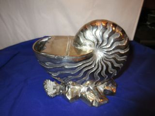 Antique Silver Plate Victorian Shell Nautilus Spoon Warmer Dish