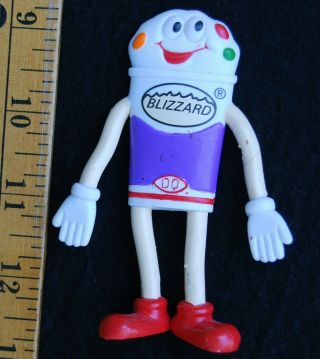 1990s Dq / Dairy Queen Ice Cream Blizzard Macot Bendy Figure - Vintage