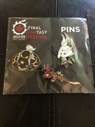 Final Fantasy Xiv 2018 Fan Festival Primals Pin Set -