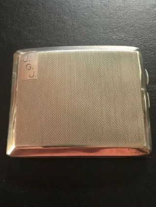 Exceptional Quality Solid Silver Engine Turned Cigarette/card Case B’m 1930 A451