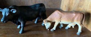 Schleich Angus Bull And Jersey Cow