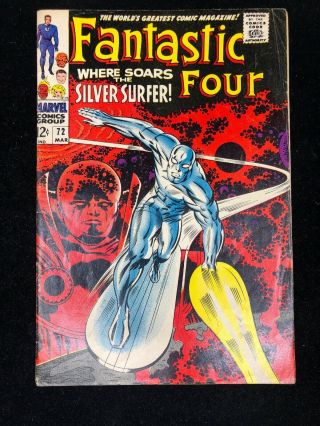 Fantastic Four 72 1968.  Silver Surfer & Watcher Appearance.  Vg 4.  0
