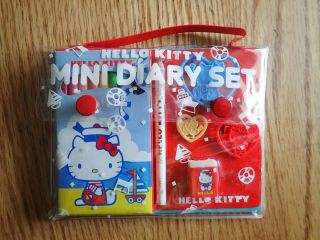 Vintage Hello Kitty Sanrio Mini Diary Set.  Beach Themed Diary Set.
