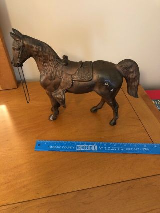 Vintage Carnival Prize Prizes Cast Pot Metal ? Brass ? Toy Horse Horses 12 X 10