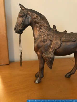 Vintage Carnival Prize Prizes Cast Pot Metal ? Brass ? Toy Horse horses 12 x 10 2