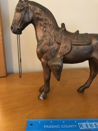 Vintage Carnival Prize Prizes Cast Pot Metal ? Brass ? Toy Horse horses 12 x 10 3