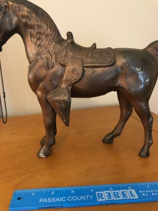Vintage Carnival Prize Prizes Cast Pot Metal ? Brass ? Toy Horse horses 12 x 10 4