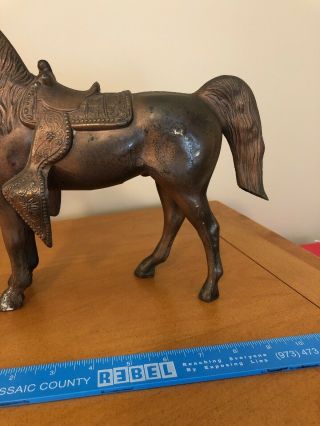 Vintage Carnival Prize Prizes Cast Pot Metal ? Brass ? Toy Horse horses 12 x 10 5