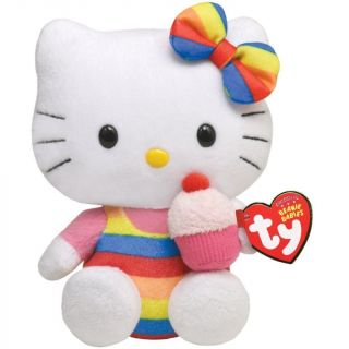 Ty Hello Kitty Sanrio Plush Rainbow Cupcake 6 "