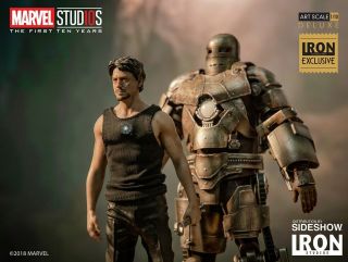 Iron Man Mark I And Tony Stark Statue By Iron Studios.  Convention Exclusive.