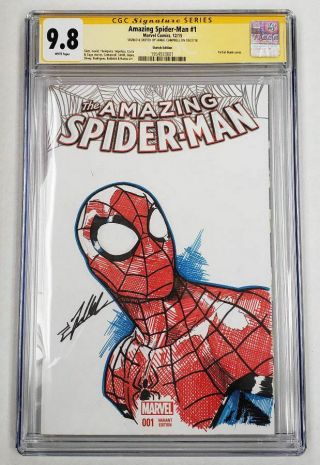 Stan Lee Spider - Man 1 Cgc 9.  8 Ss Jamal Campbell Signed Sketch