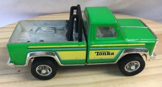 Vtg 1970s Tonka Pick Up Truck Pressed Steel Metal Small 7 " Green