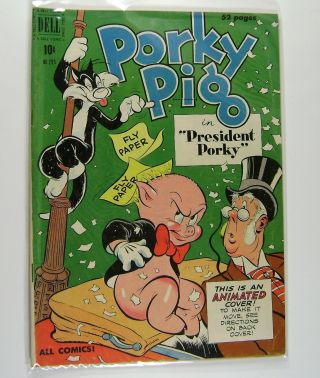 Dell Four - Color Comic Porky Pig 295 In President Porky 1950