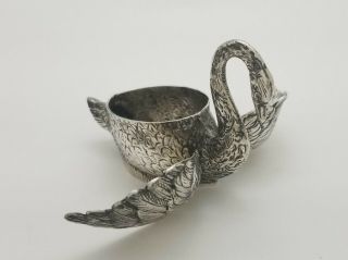 German Figural Silver Swan Bird Salt Cellar Dish