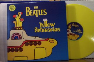 The Beatles Lp " Yellow Submarine " Uk Emi Apple Corps On " Yellow Vinyl " Vg,  /nm