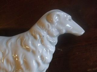 Borzoi Russian Wolfhound Dog Figurine,  Glazed Porcelain,  Vintage Or Antique?