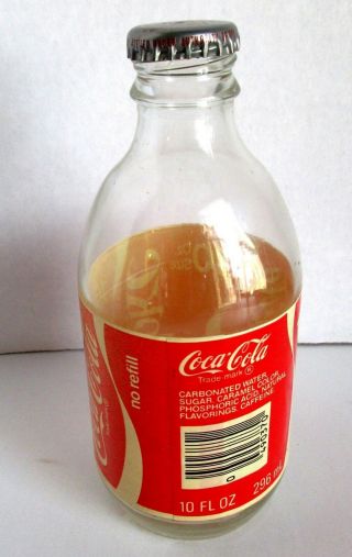 Coca Cola Bottle 1970/80 ' s Sticker Label First Twist Off Cap? 10 oz.  No Refill 3